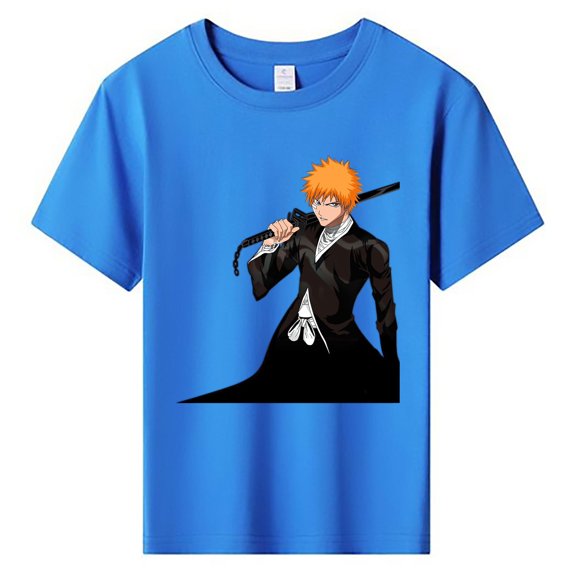 （画像用） ブリーチ 黒崎一護（くろさき いちご）BLEACH Kurosaki Ichigo 綿100％キッズTシャツ（フロントプリント）